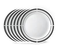 Corelle 6-Piece 10.25" Dinner Plates, Vitrelle Triple Layer Glass, Lightweight, Chip & Scratch Resistant, Dishwasher Safe, Brasserie