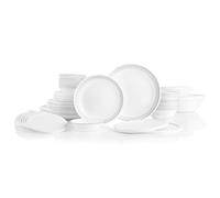 Corelle 78-Piece Service for 12, Chip Resistant, Mystic Gray Dinnerware Set,