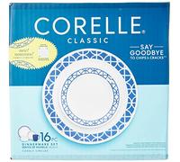 Corelle Cobalt Circles 16-Piece Dinnerware Set Service for 4 Blue