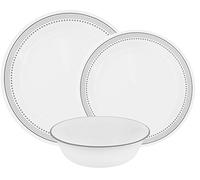 Corelle Mystic Gray Chip and Break Resistant Dinner Set for 4 Person, Grey, 12-Piece