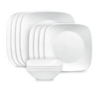 Corelle® Pure White Square 12-piece Dinnerware Set, Service for 4