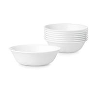 CORELLE Pyrex Shatterproof Bowl Set, 8 Pieces, Winter Frost White