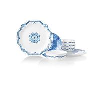 Corelle Service for 6 Chip Resistant Dinnerware Set, Glass, Lisbon Terrace