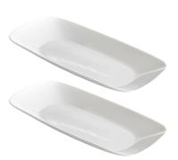 Corelle Square Round 10-1/2-Inch Serving Tray, Pure White - Pack of 2