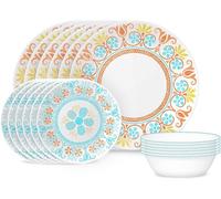 Corelle Terracotta Dreams Dinnerware Set for 6, 18 Pieces | Dinner Plates, Appetizer Plates, and 18 Oz Bowls | Dishwasher, Microwave, and Freezer Safe | Proudly Made in The USA