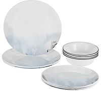 Corelle Tranquil Reflection Chip & Break Resistant 12pc Dinner Set, Service for 4, Blue/Grey, 27.94 x 12.38 x 26.67 cm