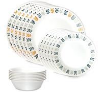 Corelle Vitrelle 18 Piece Glass Dinnerware Sets, Service for 6, Triple Layer Chip & Crack Resistant Glass Plate and Bowl Sets, Anders