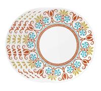 Corelle Vitrelle 4-Pieces 10.25" Glass Dinner Plates, Chip & Crack Resistant Glass Dinnerware Set Plates, Terracotta Dreams