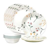Corelle Vitrelle Signature Wildflower Scatter 12-Piece Dinnerware Set