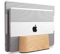 COREMINDED Adjustable Dual Vertical Laptop Stand for Desk, Wooden Laptop Holder, MacBook Pro Stand, Wood Mac Air Dock