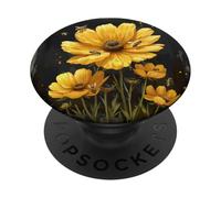 Coreopsis Flower Blooming With Bees Around Graphic PopSockets Swappable PopGrip