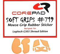 Corepad Soft Grips Self-Adhesive Pre-Cut Non-Slip Stickers for PC Gaming Mice (Orange, Logitech G303 Shroud Edition)