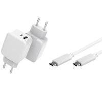 CoreParts MBXUSB-AC0014 30W USB-C & USB-A Charger, White, 1m Cable