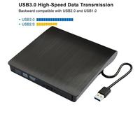 CoreParts MS-DVDRW-3.0-013 External DVD-RW Drive, USB 3.0, Single Cable for Power and Data, Black