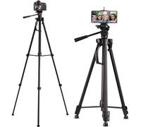 CoreParts Tripod Stand 51 cm-180 cm, Fit for All Cameras and 4-7 Inch SPARES, Camera Stand, CAM (for All Cameras and 4-7 Phones)