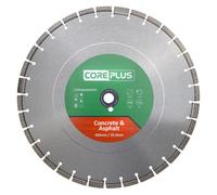 CorePlus Concrete & Asphalt Diamond Blade 450mm x 25mm Bore - Abrasive Blade for Concrete, Gritstone, Breeze Blocks & Hard Materials, EN 13236 Quality Standard