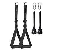 CoreSlings Cable Machine Grips with Finger Loops for Gripping Forearm Strength Training Grips Cable Fasteners for Gym, Grips for Resistance Bands, Black