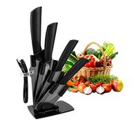 CORESLUX Ceramic Knife Set, Kitchen Chef Knife Set Vegetable Bread Knife Super Sharp Five Piece,Rust Proof Stain Resistant