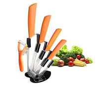 CORESLUX Ceramic Knife Set, Kitchen Chef Knife Set Vegetable Bread Knife Super Sharp Five Piece, Rust Proof Stain Resistant