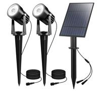 CORESLUX LED Solar Spot Lights Outdoor Garden Landscape Lamps, 6000K White Light Outdoors Security Lights Gardens Uplighters Waterproof IP65 Solar Spotlight for Garden Yard Lawn Path