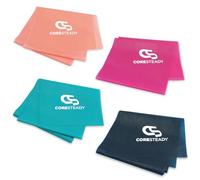 Coresteady Resistance Band For Men & Women - Exercise Band to Build Strength, Flexibility, Muscle & Tone - For Fitness, Stretching, Pilates, Physio & Yoga - With Exercise Guide (#7 4 SET, 1.3 Metre)
