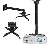 Coret Universal Projector Mount Adjustable Ceiling Wall Mount, Projector Extending Arms Mount for LCD/DLP Home and Office Movie Device, for Epson Optoma Benq, Hold up to 33 lbs (Black)