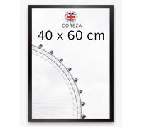 Coreza 60x40CM Black Photo Frame In Clear Shatterproof Styrene & Wall Mounting - 40x60 CM Picture Frames - Black 400x600mm Photo Frame - Wooden Effect Poster Frame - Premium Quality Material