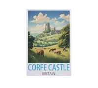 Corfe Castle Britain,Jigsaw Puzzles for Adults 1000 Piece, Classic Puzzle Teens Boys Girls Puzzles Sturdy Tight Fitting Pieces,Letters On Back for Ideal Challenging And Gift(75x50cm)-AK95