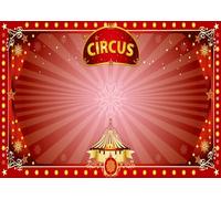 CORFOTO 1.5x1.2m Carnival Backdrop The Circus Red Curtain Glitter Stars Birthday Party Photography Background Carnival Circus Theme Birthday Party Decoration