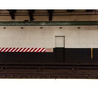CORFOTO 1.5x1.2m Empty New York Subway Station Backdrop Subway Platform Wall Photography Backdrop Manhattan Subway Train Tracks Photo Backdrop Train Theme Party Decor Halloween Photo Booth