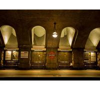 CORFOTO 1.5x1.2m London City Underground Backdrop Baker Street Brick Arched Subway Platform Vintage Lamp Tube Station Fabric Urban Portrait Photography Background
