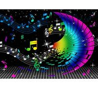 CORFOTO 1.5x1.2m Music Backdrop Musical Notes Music Symbol Dream Dance Party Backdrop Music Notation Photography Background Music Themed Party Decorations Banner Photo Booth