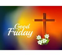 CORFOTO 1.5x1m Good Friday Backdrop Cross Lily Decor Christian Festival Supplies Religious Theme Photo Booth Banner Easter Season Decoration Church Event Decor Props