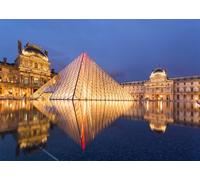 CORFOTO 1.5x1m Louvre Museum Photo Backdrop French Paris Backdrops Louvre Pyramid at Evening Background Europe Travel Adults Wedding Portraits Photo Studio Props