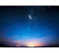 CORFOTO 1.8x1.2m Crescent Moon Sunset Backdrop Night Starry Sky Photography Background Sky Night Stars Moon Backdrop Prayer Time Ramadan Backdrop Baby Shower Birthday Portrait Photo Booth