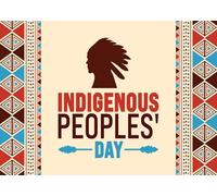 CORFOTO 1.8x1.2m Fabric Indigenous Peoples Day Native Chief Silhouette Tribal Geometric Frame Cream Base Backdrop Ethnic Culture Photography Background for Native Heritage Themed Party Shoot