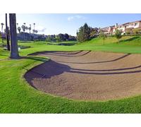 CORFOTO 1.8x1.2m Luxury Golf Course Sand Trap Backdrop Fabric Lush Green Fairway Water Hazard Residential View Pattern Sports Theme Background Decor for Golf Tournament Photo Booth Prop