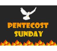 CORFOTO 1.8x1.2m Pentecost Sunday Backdrop Fabric Dove of Peace Flame Pattern Christian Holy Spirit Theme Background Decor for Church Service Pentecost Celebration Religious Event Photo Booth Prop