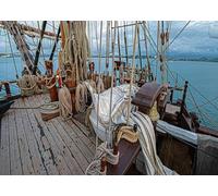 CORFOTO 2.1x1.5m Ancient Ship Backdrop Pirate Ship Deck Backdrop Vintage Pirate Ship Backdrop Wooden Ship Rudder Rope Photo Backdrop Pirate Theme Photography Backdrop Photo Booth