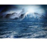 CORFOTO 2.1x1.5m Dark Stormy Sea Backdrop Dramatic Sky Lightnings Ocean Night Photography Background Pirate Party Decorations Ocean Adventure Photoshoot Booth Studio Props