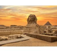 CORFOTO 2.1x1.5m Egyptian Pyramids Backdrop Egyptian Sphinx Pyramids Backdrop Ancient Egypt the Sphinx of Giza Pyramid Photography Background Sunset Desert Scenic Backdrop
