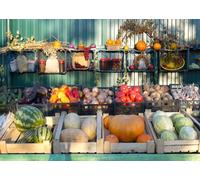 CORFOTO 2.1x1.5m Farmers Market Backdrop Photo Backdrop Vegetable Fruit Photography Background Roadside Fruit Shop Farmer Harvest Scene Backdrop Market Fruit Vegetable Stalls