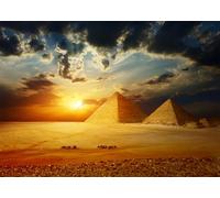 CORFOTO 2.1x1.5m Giza Valley Grate Pyramids Photo Backdrop Sunset Landscape Photography Background Ancient Egyptian Pyramid Camel Backdrops Egypt Party Supplies Studio Photo Shoot