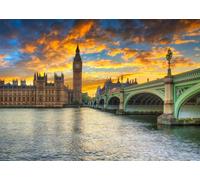 CORFOTO 2.1x1.5m London Big Ben Backdrop Westminster Palace Photo Background Sunset Landscape Photography Background European Travel Vacation Wedding Portrait Shooting Backdrop Studio Prop