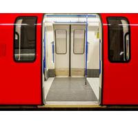 CORFOTO 2.1x1.5m London Underground Backdrop Tube Station Red Train Door Opening Photo Background City Subway Backdrops Subway Party Decorations Photo Shooting Props
