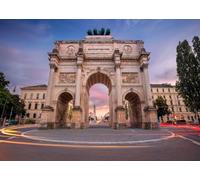CORFOTO 2.1x1.5m Munich Cityscape Backdrop Germany Famous Siegestor Photo Background Summer Sunset City Landmark Backdrop Holiday Travel Photo Decor for Photography Wedding Photo Booth