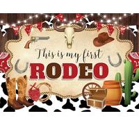 CORFOTO 2.1x1.5m My First Rodeo Party Backdrop Western Cowboy and Cowgirl Theme 1st Birthday Party Decorations Western Country Photography Backdrop Photo Booth