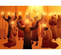 CORFOTO 2.1x1.5m Pentecost Backdrop Pentecost Sunday Background Christian Holiday Party Decor Indoor Outdoor Wall Hanging Background Decoration Photo Props