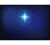 CORFOTO 2.1x1.5m Star Night Backdrop Christmas Star Bright Star in Night Sky Photography Background Bethlehem Star Christmas Nativity Scene Decor Backdrop Christmas Photo Props