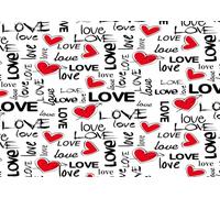 CORFOTO 2.7x1.8m Black Red Love Pattern Valentine Backdrop Multi-Font LOVE & Arrow Heart Design Fabric Background for Romantic Couple Shoots Trendy Party Decor Photo Booth